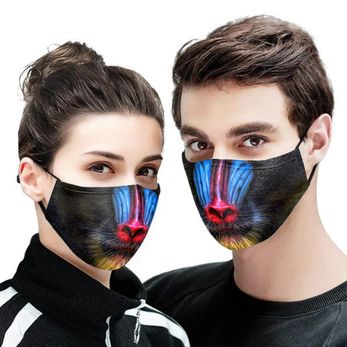 Mandrill Primate Face Mask Face Cover Filter PM 2.5 Polyester Antibacterial 3D Men, Women Fashion Outdoor Mandrill Primate Face Mask Face Cover Filter PM 2.5 Polyester Antibacterial 3D Men, Women Fashion Outdoor - Vegamart.com