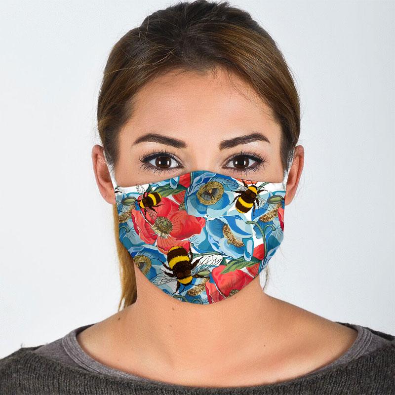 Bee Face Mask Face Cover Filter Pm 2.5 Men, Women 3D Fashion Outdoor