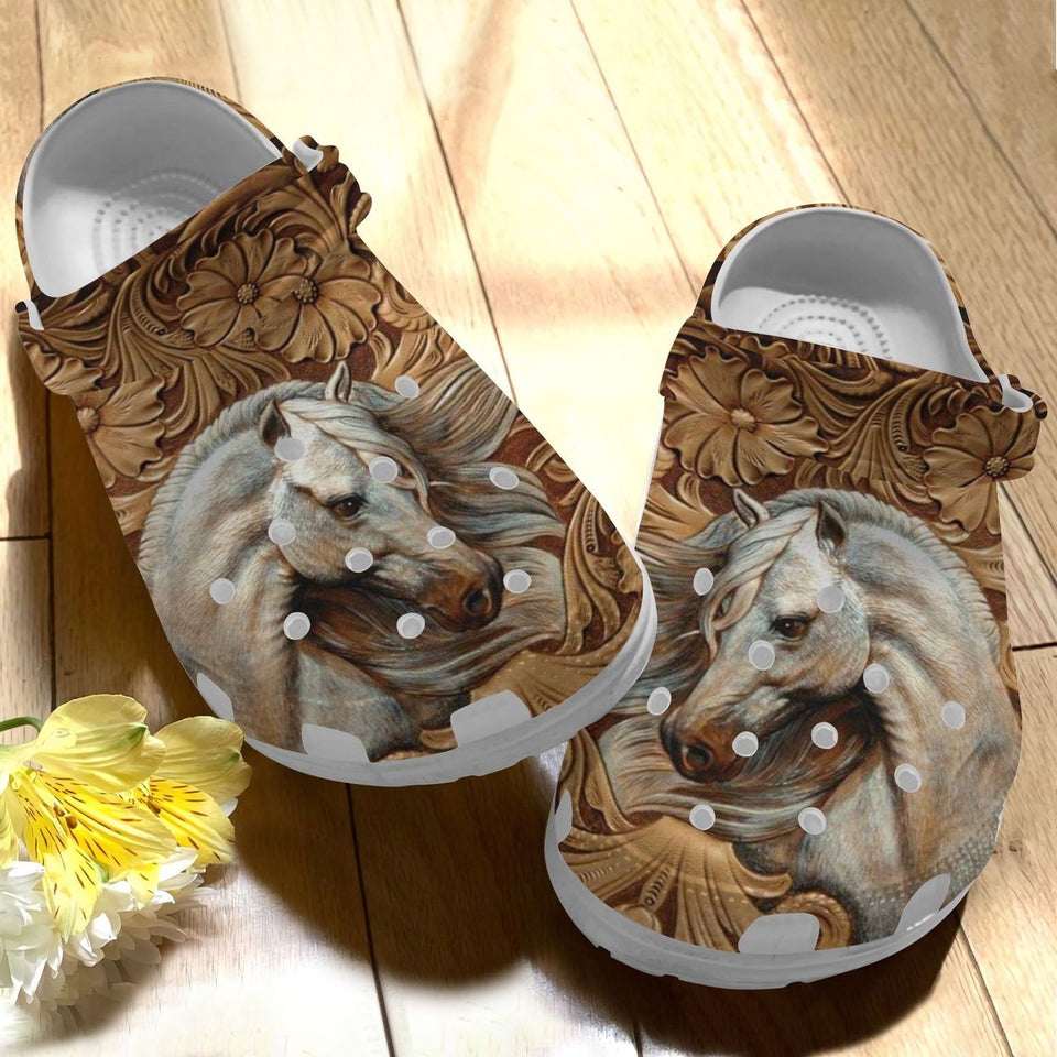 Horse Personalize Clog, Custom Name, Text, Fashion Style For Women, Men, Kid, Print 3D Lady Horse