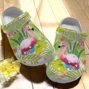 Flamingo Personalize Clog, Custom Name, Text, Fashion Style For Women, Men, Kid, Print 3D Good Vibe