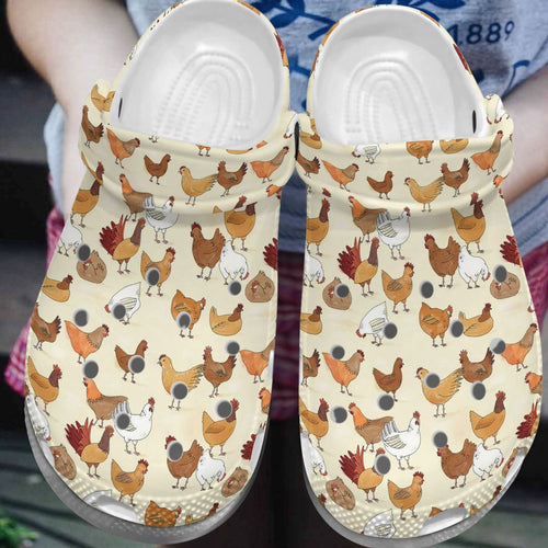 Chicken Personalize Clog, Custom Name, Text, Fashion Style For Women, Men, Kid, Print 3D Lovely Hen