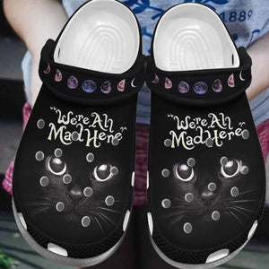 Black Cat Personalize Clog, Custom Name, Text, Fashion Style For Women, Men, Kid, Print 3D An Mad