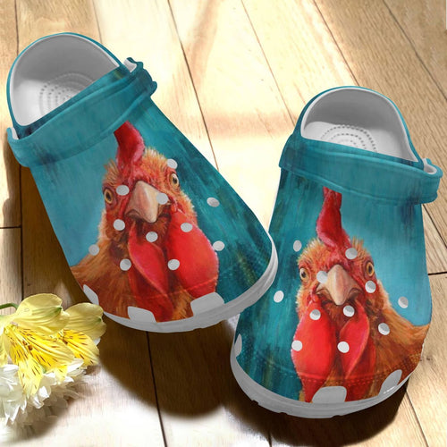 Chicken Personalize Clog, Custom Name, Text, Fashion Style For Women, Men, Kid, Print 3D Chicken Staring