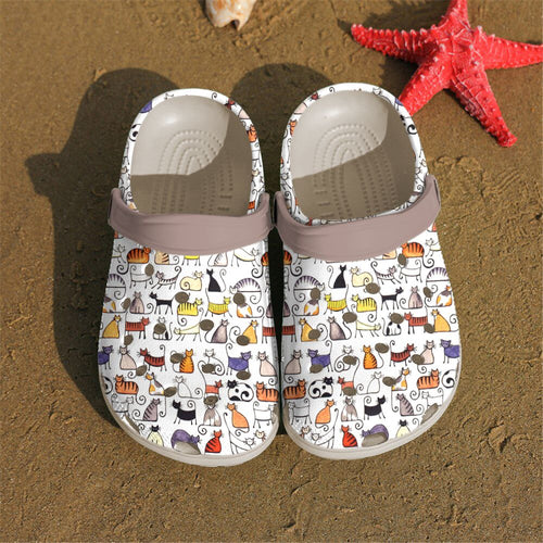 Cat Personalize Clog, Custom Name, Text, Fashion Style For Women, Men, Kid, Print 3D Cute Cat Pattern