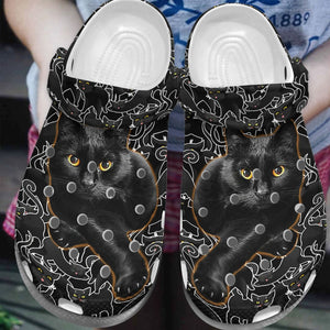 Black Cat Personalize Clog, Custom Name, Text, Fashion Style For Women, Men, Kid, Print 3D My Naughty Cat