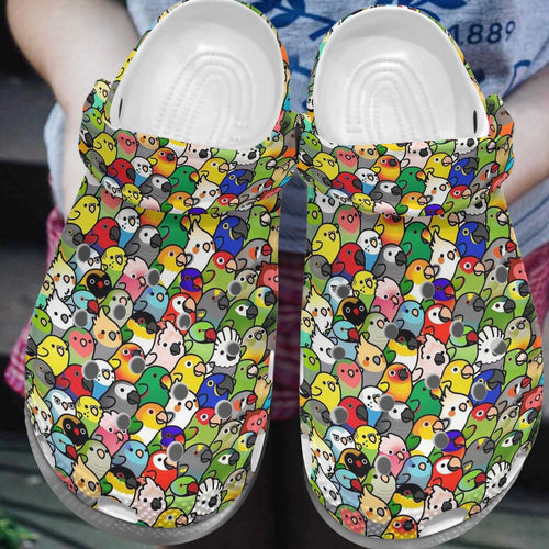 Birds Personalize Clog, Custom Name, Text, Fashion Style For Women, Men, Kid, Print 3D Birds Pattern 1