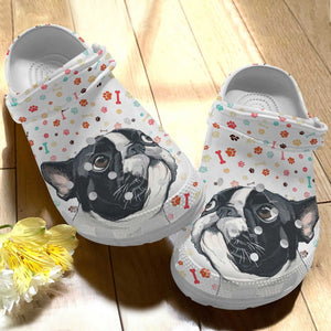 Boston Terrier Personalize Clog, Custom Name, Text, Fashion Style For Women, Men, Kid, Print 3D Cute Dog