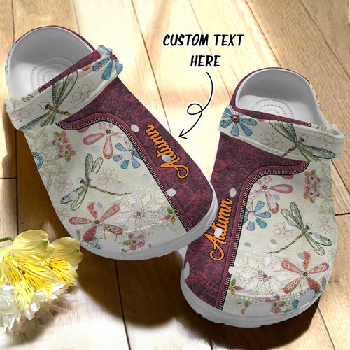 Dragonfly Personalized Personalize Clog, Custom Name, Text, Fashion Style For Women, Men, Kid, Print 3D Beautiful Dragonflies