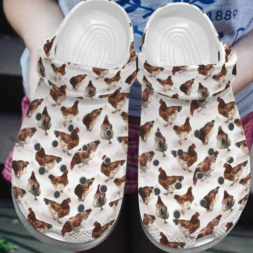Chicken Personalize Clog, Custom Name, Text, Fashion Style For Women, Men, Kid, Print 3D Chicken Life