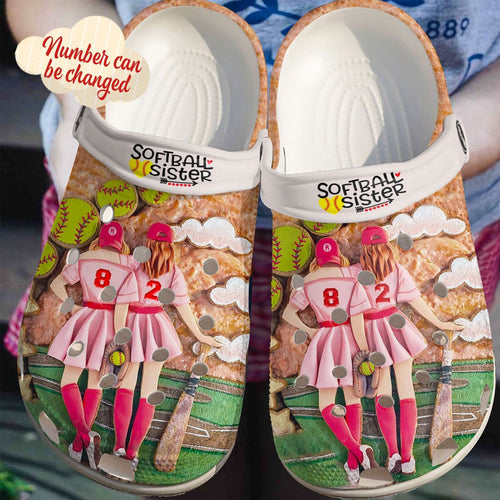 Softball Personalize Clog, Custom Name, Text, Fashion Style For Women, Men, Kid, Print 3D Personalized Sisters