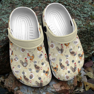 Chicken Personalize Clog, Custom Name, Text, Fashion Style For Women, Men, Kid, Print 3D Click Cluck