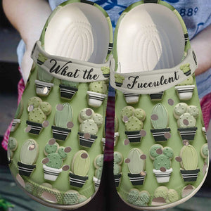 Succulent Personalize Clog, Custom Name, Text, Fashion Style For Women, Men, Kid, Print 3D What The