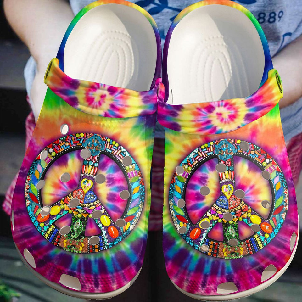 Hippie Personalize Clog, Custom Name, Text, Fashion Style For Women, Men, Kid, Print 3D Color Your Day