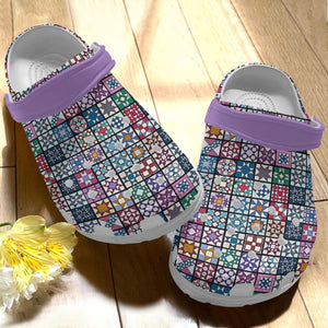 Quilting Personalize Clog, Custom Name, Text, Fashion Style For Women, Men, Kid, Print 3D Vintage Q