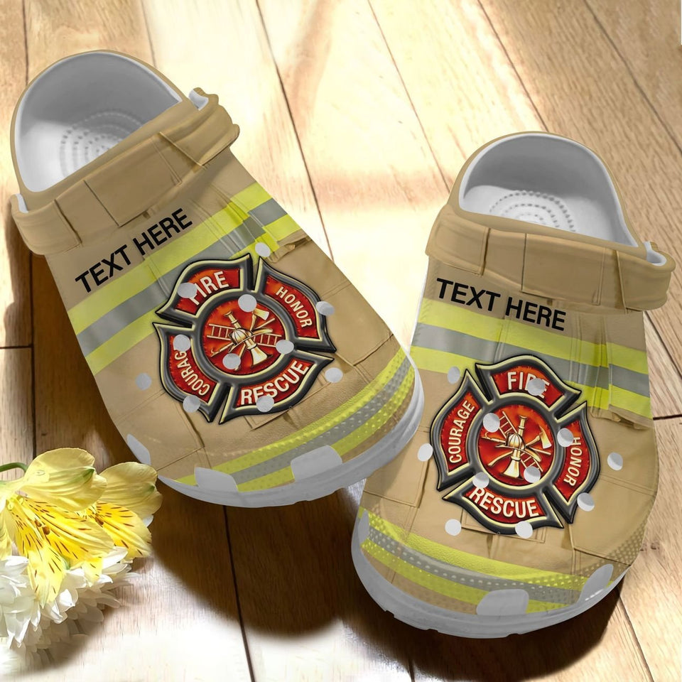 Firefighter Personalized Personalize Clog, Custom Name, Text, Fashion Style For Women, Men, Kid, Print 3D Hero Uniform