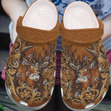 Hunting Personalize Clog, Custom Name, Text, Fashion Style For Women, Men, Kid, Print 3D Deer Wooden Texture