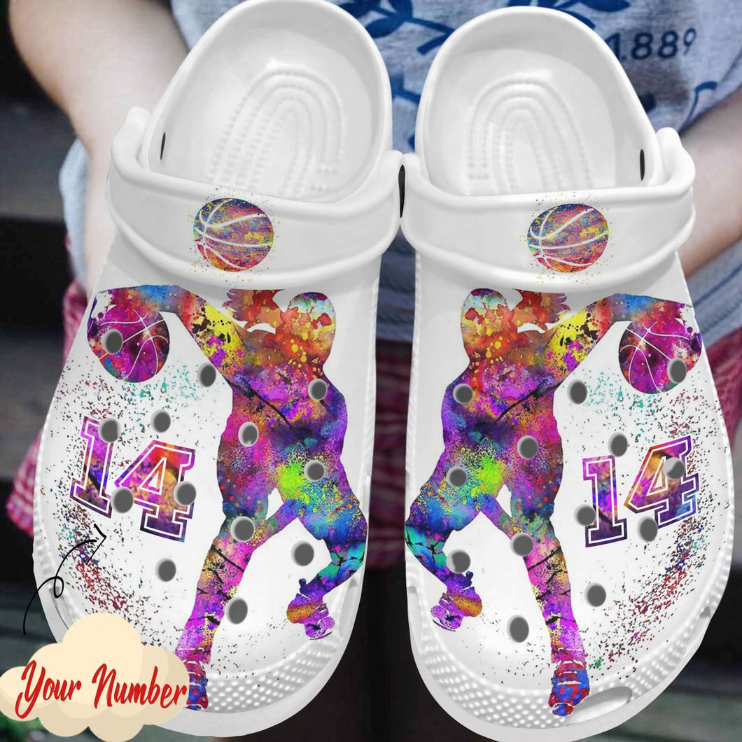 Basketball Personalize Clog, Custom Name, Text, Fashion Style For Women, Men, Kid, Print 3D Personalized Basketball Girl