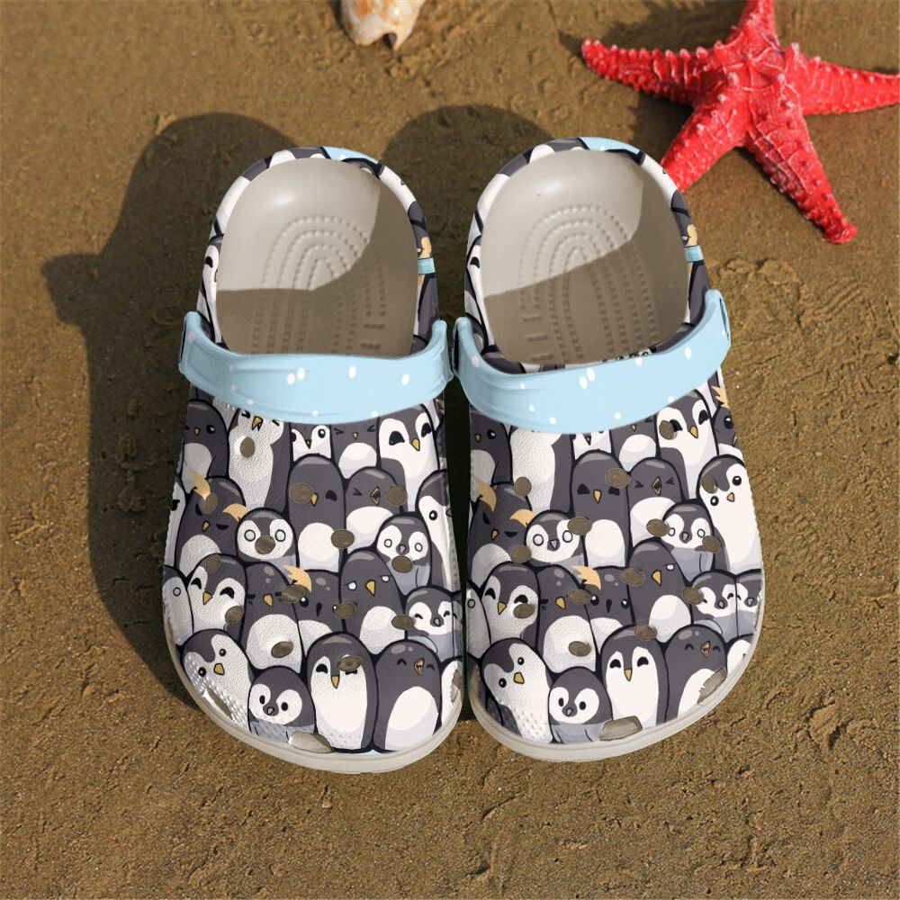 Penguin Personalize Clog, Custom Name, Text, Fashion Style For Women, Men, Kid, Print 3D I Love Penguins