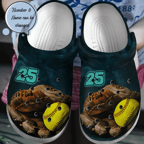 Softball Personalize Clog, Custom Name, Text, Fashion Style For Women, Men, Kid, Print 3D Live Love Softball