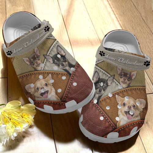 Chihuahua Personalize Clog, Custom Name, Text, Fashion Style For Women, Men, Kid, Print 3D Love Chihuahua Crazily