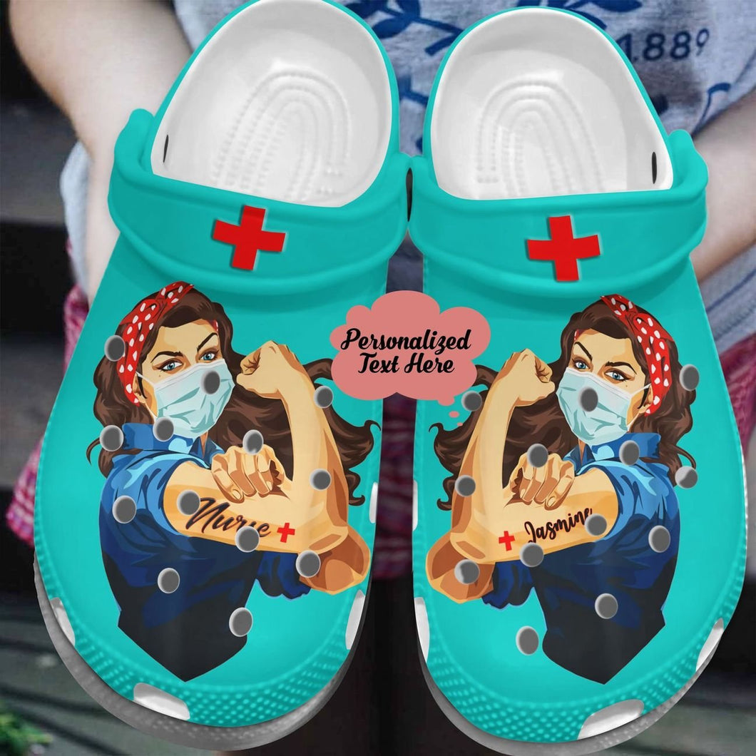 Awesome Nurse Personalize Clog, Custom Name, Text, Fashion Style For Women, Men, Kid, Print 3D