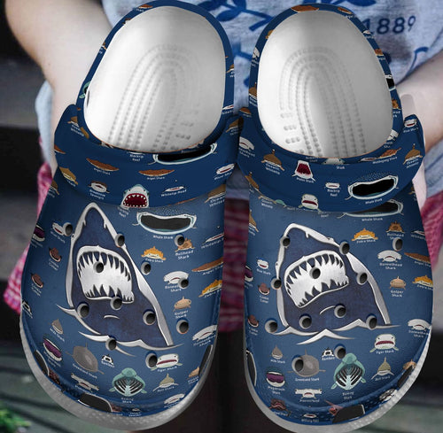 Shark Personalize Clog, Custom Name, Text, Fashion Style For Women, Men, Kid, Print 3D Metal Shark Jaw