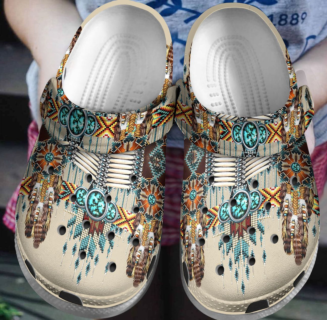 Native American Personalize Clog, Custom Name, Text, Fashion Style For Women, Men, Kid, Print 3D