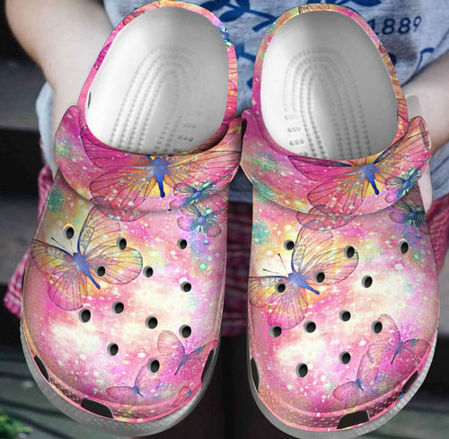 Lovely Butterfly Personalize Clog, Custom Name, Text, Fashion Style For Women, Men, Kid, Print 3D