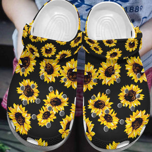 Sunflower 3D Personalize Clog, Custom Name, Text, Fashion Style For Women, Men, Kid, Print 3D