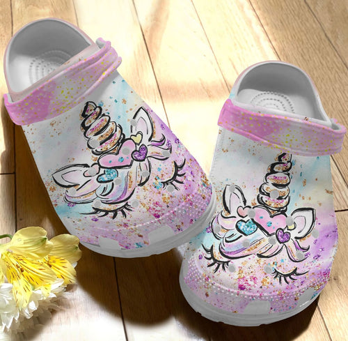Lovely Unicorn Personalized Personalize Clog, Custom Name, Text, Fashion Style For Women, Men, Kid, Print 3D