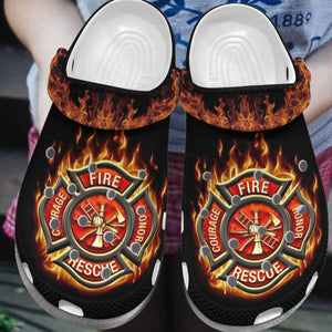 Awesome Firefighter 3D Personalize Clog, Custom Name, Text, Fashion Style For Women, Men, Kid, Print 3D