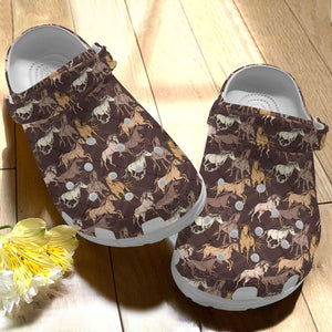 Horse Personalize Clog, Custom Name, Text, Fashion Style For Women, Men, Kid, Print 3D Horse Pattern