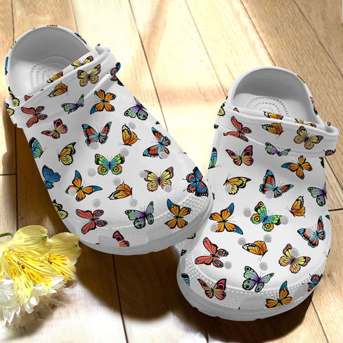 Butterfly Personalize Clog, Custom Name, Text, Fashion Style For Women, Men, Kid, Print 3D Butterfly Pattern