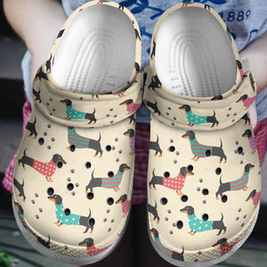 Dachshund Personalize Clog, Custom Name, Text, Fashion Style For Women, Men, Kid, Print 3D Baby Dachshund