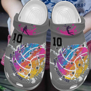Volleyball Personalize Clog, Custom Name, Text, Fashion Style For Women, Men, Kid, Print 3D Personalized 4 Colors