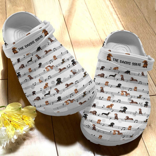 Dachshund Personalize Clog, Custom Name, Text, Fashion Style For Women, Men, Kid, Print 3D The Dachs Song