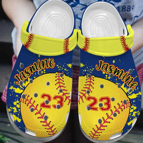 Softball Personalize Clog, Custom Name, Text, Fashion Style For Women, Men, Kid, Print 3D Simple Love