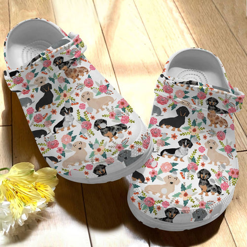 Dachshund Personalize Clog, Custom Name, Text, Fashion Style For Women, Men, Kid, Print 3D Lovely Dachshunds