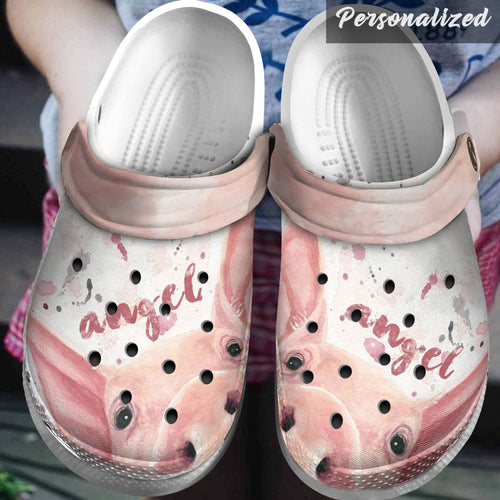 Pig Personalized Personalize Clog, Custom Name, Text, Fashion Style For Women, Men, Kid, Print 3D Cute Pig