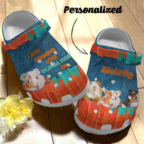 Guinea Pigs Personalized Personalize Clog, Custom Name, Text, Fashion Style For Women, Men, Kid, Print 3D Whitesole
