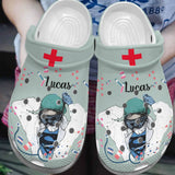 Nurse Personalize Clog, Custom Name, Text, Fashion Style For Women, Men, Kid, Print 3D Life Goes On
