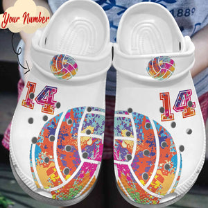 Volleyball Personalized Personalize Clog, Custom Name, Text, Fashion Style For Women, Men, Kid, Print 3D Colorful Volleyball