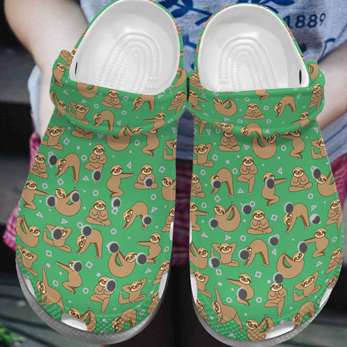 Sloth Personalize Clog, Custom Name, Text, Fashion Style For Women, Men, Kid, Print 3D 10 Colors Pattern