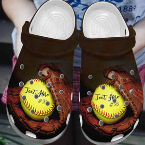 Softball Personalize Clog, Custom Name, Text, Fashion Style For Women, Men, Kid, Print 3D Softball Lover