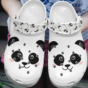 Panda Personalize Clog, Custom Name, Text, Fashion Style For Women, Men, Kid, Print 3D Happy Face