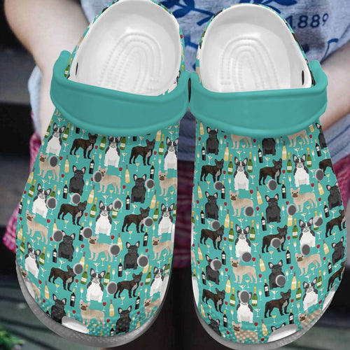 French Bulldog Personalize Clog, Custom Name, Text, Fashion Style For Women, Men, Kid, Print 3D Drunk Frenchies