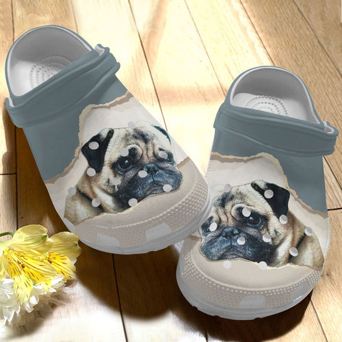Pug Personalize Clog, Custom Name, Text, Fashion Style For Women, Men, Kid, Print 3D Lovely Puppies