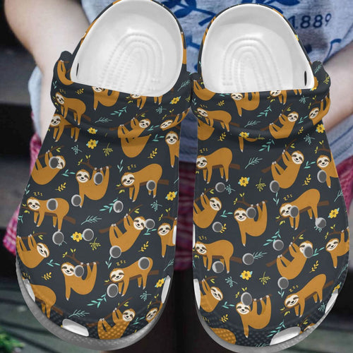 Sleeping Cuties Sloths Personalize Clog, Custom Name, Text, Fashion Style For Women, Men, Kid, Print 3D