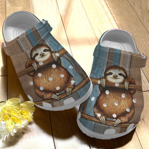 Sloth Personalize Clog, Custom Name, Text, Fashion Style For Women, Men, Kid, Print 3D On The Fence