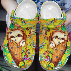 Sloth Personalize Clog, Custom Name, Text, Fashion Style For Women, Men, Kid, Print 3D Love Mom